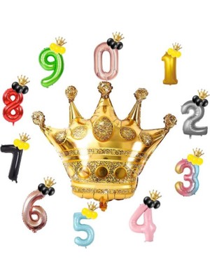 Kidspartim Kral Taç Altın Renk Folyo Balon 10 Inç