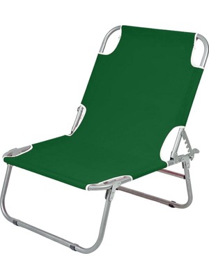 Güzelkan Madeni Eşya Katlanır Portatif Sandalye Şezlong - Kamp Sandalyesi Yeşil 1286