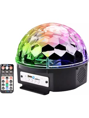 Durgunstore Disko Topu Bluetooth Kumandalı LED Kristal