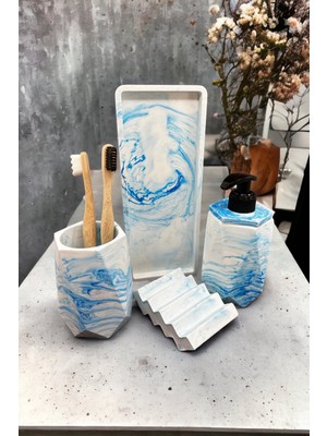 Betonmall Beton Banyo Seti Mavi