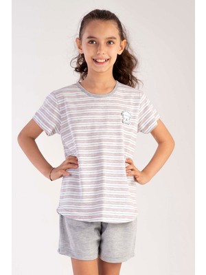 Vienetta Kız Çocuk Kısa Kol Şortlu Pijama Takım