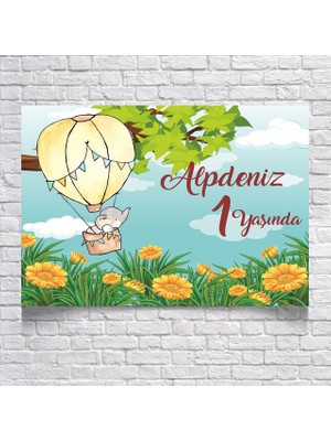 Reysa Tasarım Balon Temalı Doğum Günü AFIŞI35 x 50 cm