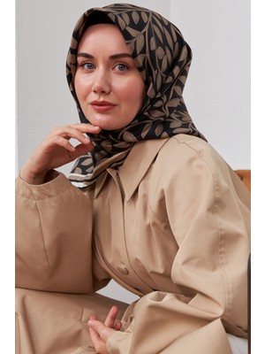 Silk Home Silk Home Ipek Eşarp Twill Siyah Vizon