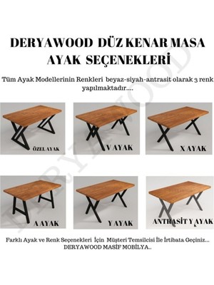 Deryawood Masif Ahşap Agena Mutfak Masası 70*100*76 cm