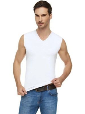 Tutku Elit Erkek V Yaka Sıfır Kol Atlet %94 Pamuk %6 Elastan Nefes Alabilir Özellikte