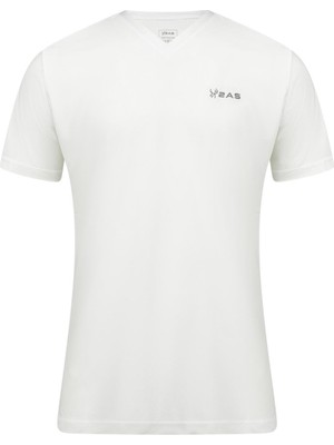 2AS Elba V Yaka T-Shirt Beyaz