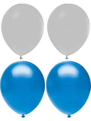 Hknys Gri Koyu Mavi Karışık Lateks  Pastel Balon 80 Adet