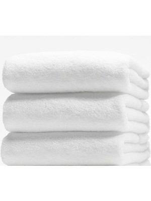 S&R Lü x Beyaz Otel Banyo Havlusu 630 gr %100 Pamuk 3'lü Set 90 x 150 cm