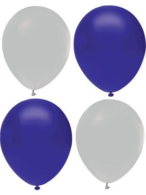 Hknys Gri Lacivert  Karışık Lateks  Pastel Balon 10 Adet