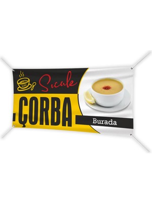 ReklamEdiyoruz Çorba Temalı Avrupa Branda Afiş Pankart 100X50 cm