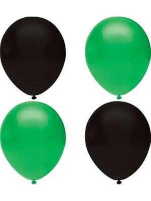 Hknys Siyah Koyu Yeşil Pastel  Balon -75 Adet  Balon Zinciri ve Balon Bandı
