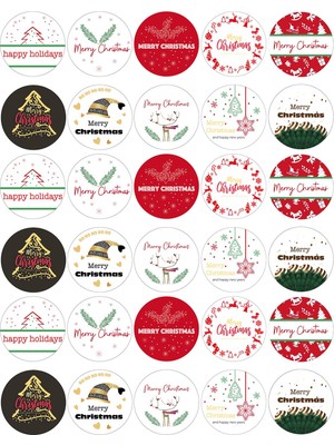 Lyn Home & Decor Yılbaşı Hediye Paketi Sticker 30 Lu Set