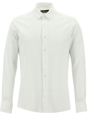 Kiğılı Uzun Kol Slim Fit Desenli Klasik Gömlek