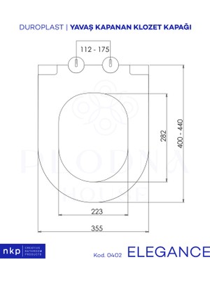 Plodna House Elegance D-Form Duroplast Yavaş Kapanan Klozet Kapağı