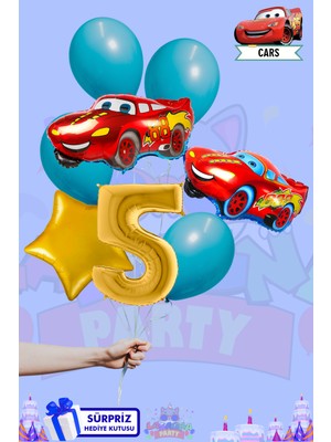 Lasagna Store Cars Arabalar Baskılı Lüx GOLD  Folyo  Balon Seti