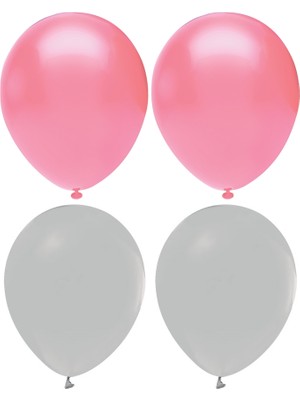 Hknys Pempe Soft   ve Gri Renk Karışık Lateks  Pastel Balon 10 Adet