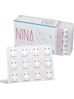 Nina Medikal White Ball Mini Kulak Delme Küpesi 12 Adet