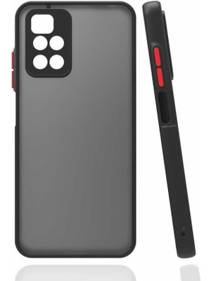Case Street Xiaomi Redmi 10 2022 Kılıf Hux Kamera Korumalı Arkası Mat Silikon Siyah