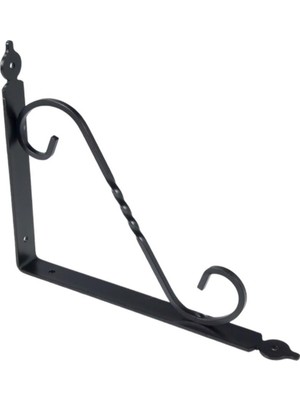 Eym Ferforje 19 x 25 cm Dekoratif Raf Altı Raf Ayağı Konsol Siyah