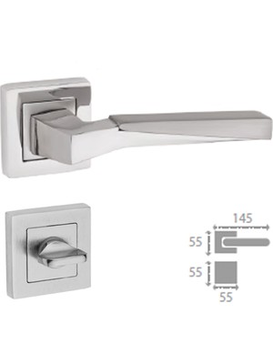 İstanbul Erciyes Nikel Saten Kapı Kolu Kare Rozetli Wc (Tk)