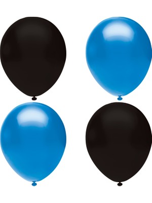 Hknys Siyah - Mavi Pastel Lateks Balon Helyum Uyumlu-15 Adet