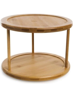 Senin Dükkanın 360 Derece Döner 2 Katlı Bambu Sunum Standı