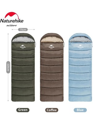 Naturehike U350S Zarf Tarzı Kapüşonlu Uyku Tulumu -17°c Haki-Right