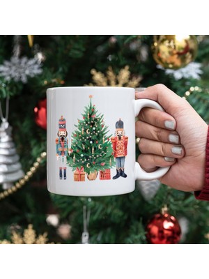 Yılbaşı Ağacı Ve Kurşun Askerler Tasarım Kupa Bardak Yılbaşı Hediyesi Kupa Kahve Fincanı