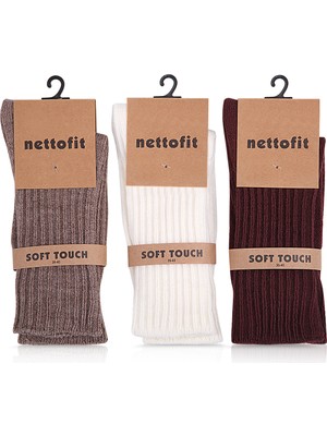 Nettofit 6'lı Kışlık Kadın Yün 'lü Uyku Çorabı Soft Touch KDN62