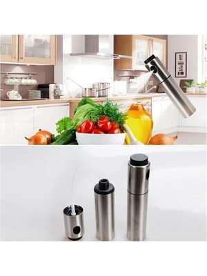 Hediye Biziz Paslanmaz Çelik Gövdeli Spray Yağlık - Püskürtücü