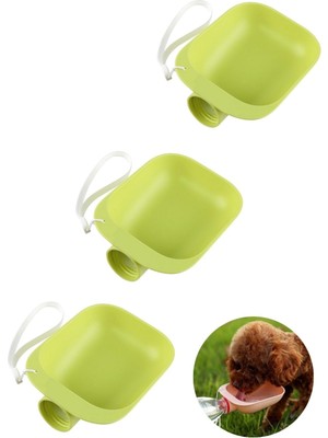 3 Adet Evcil Hayvan Kedi Köpek Suluğu Seyahat Su Şişesi Kasesi Pet Şişe Bağlantılı Kabı 3 Adet