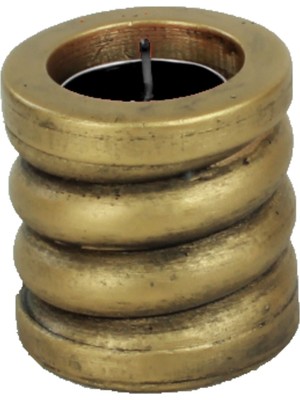 Stein Kohle Şamdan Dekoratif Mumluk Altın Eskitme Şamdan Tealight ve Uzun Mum Uyumlu Spiral Model