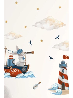 Duende Sticker -Deniz Feneri Dekoratif Çocuk Odası Stickerı