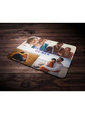 Hediye Zengini Kişiye Özel Dört Fotoğraf & Isim Temalı Mouse Pad