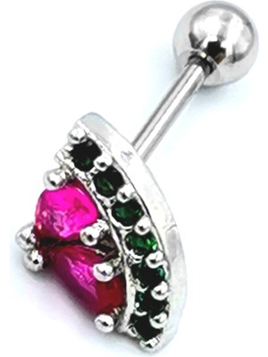 Çelik Zirkon Taşlı Piercing