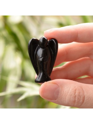 Taş Sandığı Obsidyen Taşı Melek Figürü 4 cm