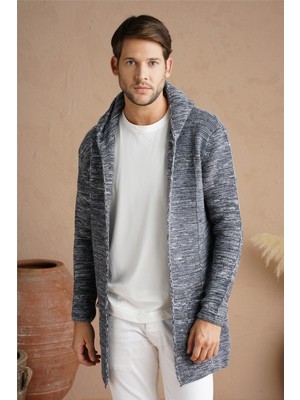 Cool Tarz Erkek Gri Karışım Kapüşonlu Triko HIRKA-HRK7721R02S