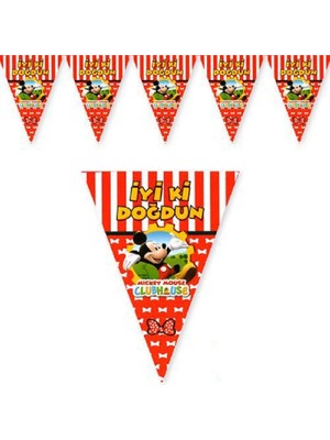 Lasagna Store Mickey Mouse Temalı 3mt. Üçgen Flama
