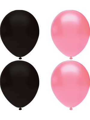 Hknys Siyah -Pempe  Pastel Lateks Balon Helyum Uyumlu-20 Adet