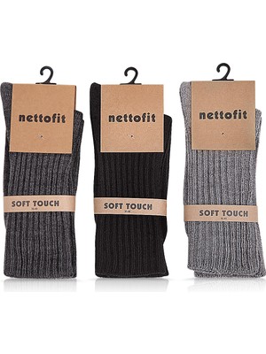 Nettofit 6'lı Kışlık Kadın Yün 'lü Uyku Çorabı Soft Touch