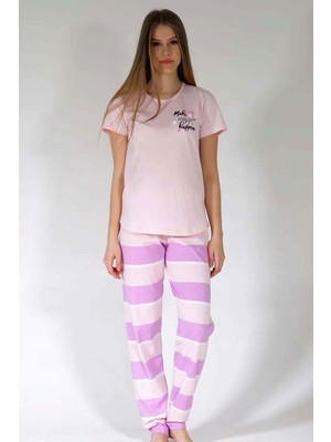 Vienetta Pamuklu Kadın Kısa Kol Pijama Takım