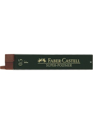 Faber-Castell F Min Super-Plymer 0,5 mm Kalem Uçları 12 Adet Siyah Renkli