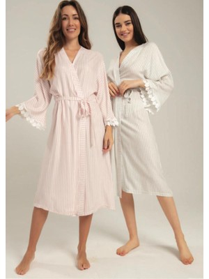 Bone Club 5426 Keten Sabahlık Pembe Renk Geniş Kalıp %100 Pamuklu Ürün