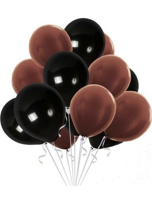 Hknys Kahverengi Siyah Pastel Lateks Balon Helyum Uyumlu-10 Adet