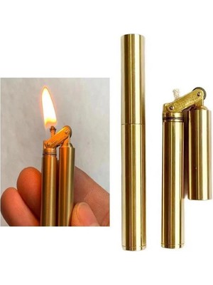 Çanta Yurdu Ultra Ince Benzinli Silindir Çakmak Altın