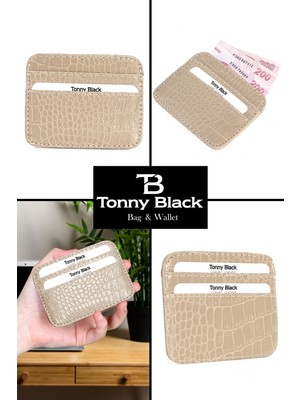 Tonny Black Orijinal Kadın Süper Slim Para Bölmeli Croco Ince Mini Cüzdanı Minimal Kroko Çok Gözlü Model Kredi Kartı & Kartvizitlik Cüzdan Kartlık 014