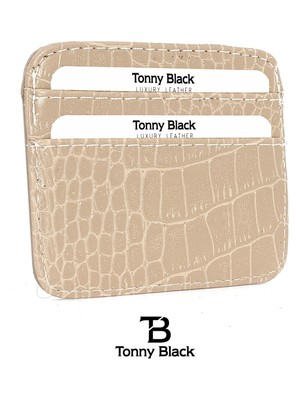 Tonny Black Orijinal Kadın Süper Slim Para Bölmeli Croco Ince Mini Cüzdanı Minimal Kroko Çok Gözlü Model Kredi Kartı & Kartvizitlik Cüzdan Kartlık 014