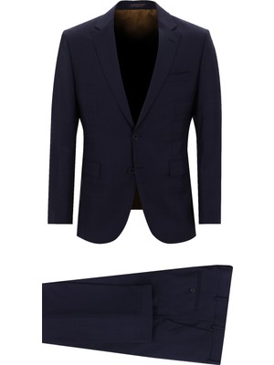 Kiğılı 7 Drop Slim Fit Dar Kesim Yünlü Desenli Takım Elbise