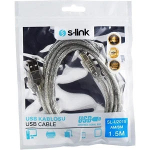 SL-U2015 Usb2.0 1.5m Şeffaf Yazıcı Kablosu, Şeffaf