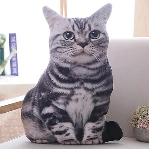 50CM Simülasyon Kedi Yumuşak Doldurulmuş Gerçekçi Yastık - Kanepe Dekor Karikatür Peluş (Siyah) (Yurt Dışından)